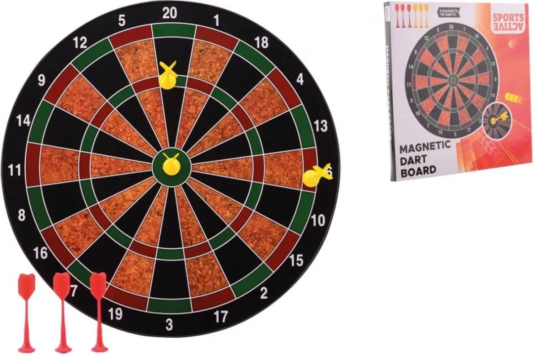 Johntoy Magnetisch Dartbord 41cm - 181271 - Inclusief pijlen
