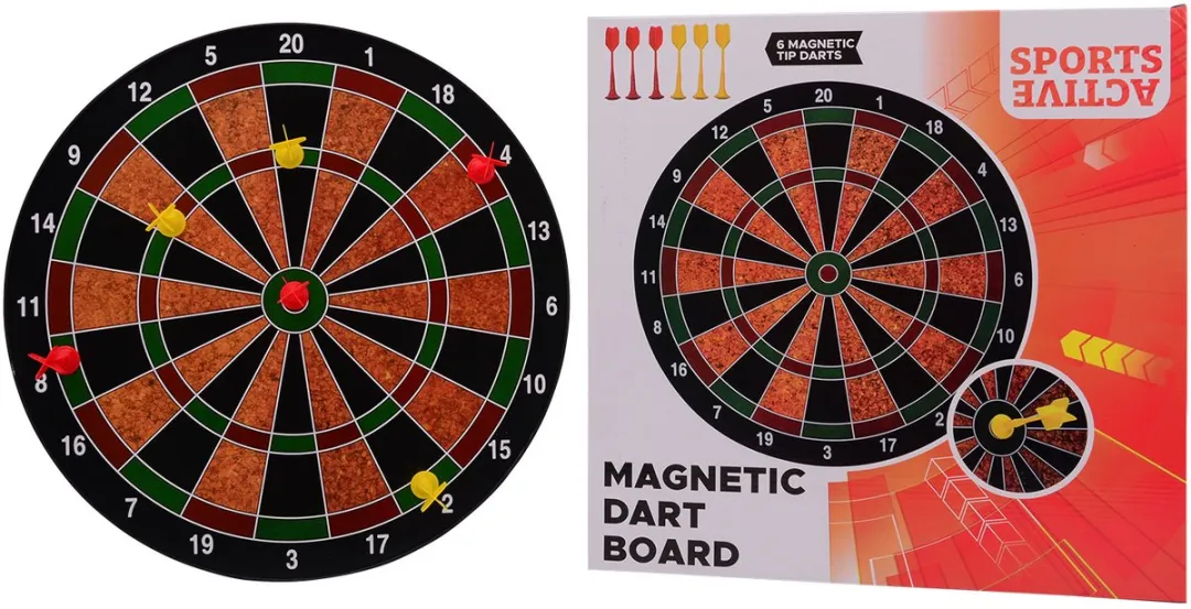 Johntoy Magnetisch Dartbord 41cm - 181271 - Inclusief pijlen