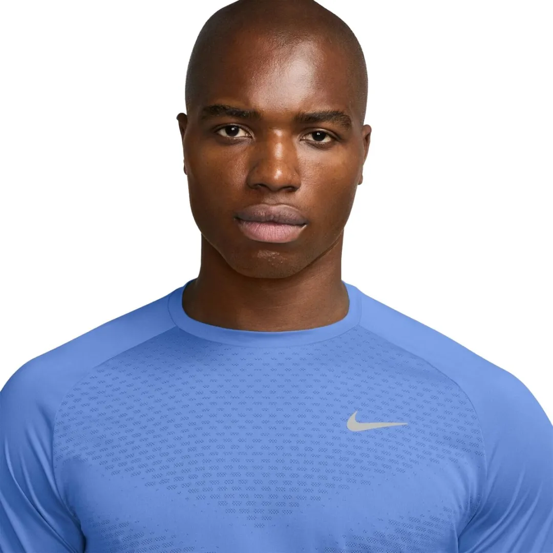 Nike Stride Dri-FIT Heren Training T-shirt HV5203-494 - XL - Blauw
