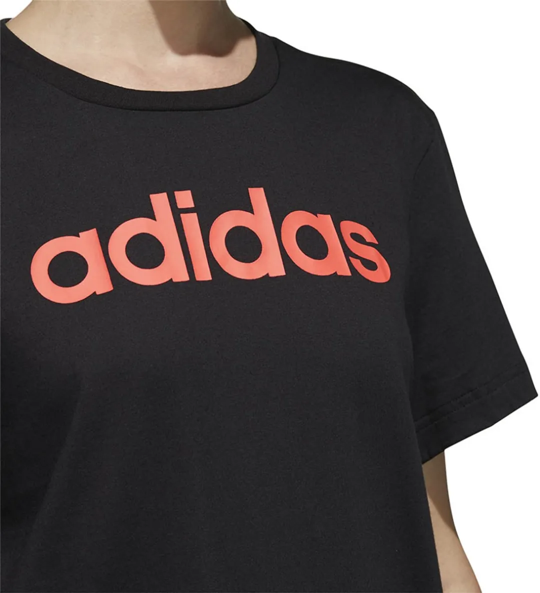 adidas Essentials Linear Loose Tee Dames - 2XS - Zwart