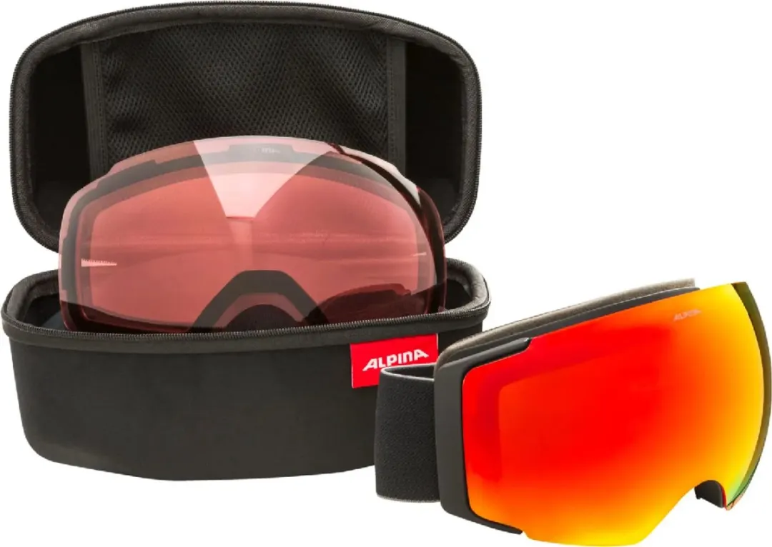 Alpina Falera Mag Q-Lite OTG Skibril - Zwart met Roze lens