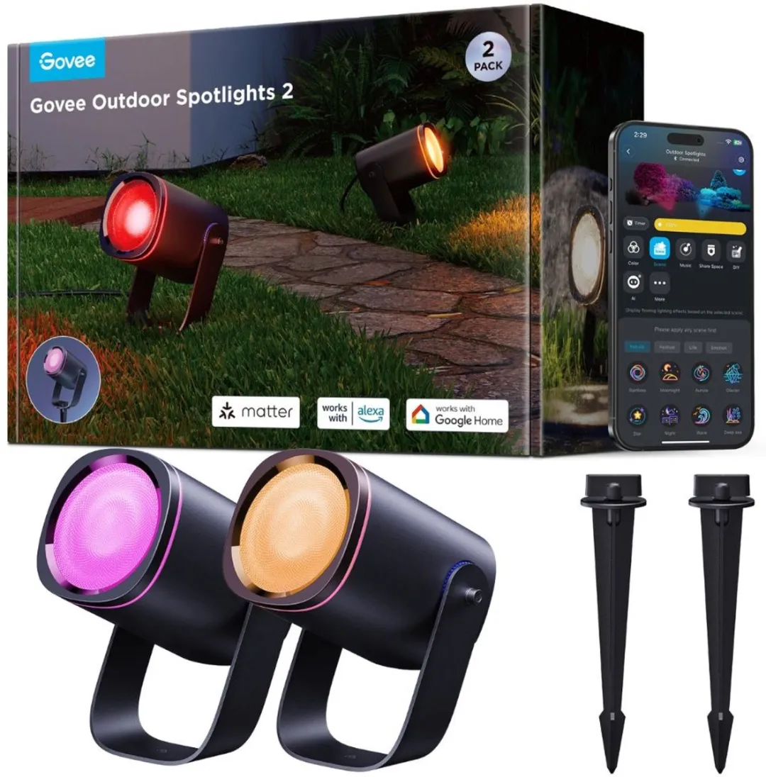 Govee Outdoor Spotlights 2 - 2x LED-spots 11W 4000K - Zwart