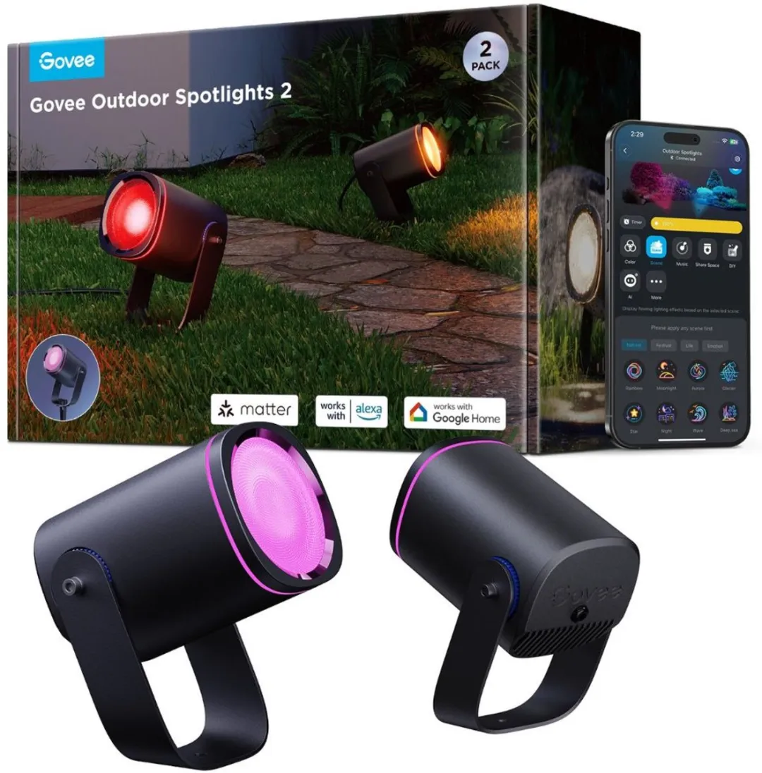 Govee Outdoor Spotlights 2 - 2x LED-spots 11W 4000K - Zwart