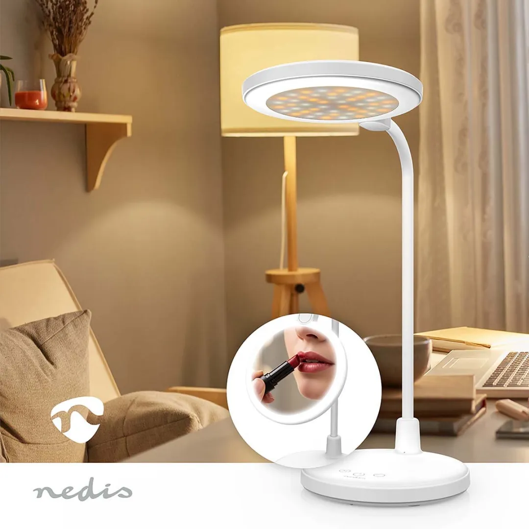 Nedis LED-Bureaulamp 100lm - Dimbaar - Oplaadbaar - Wit - afbeelding 6 van 6