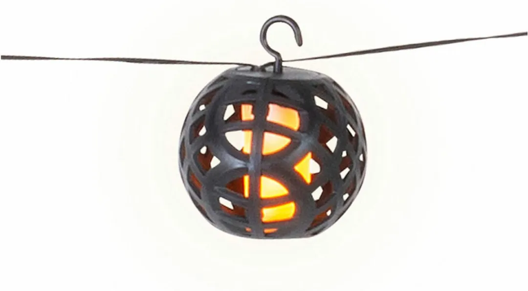 Lumineo Solar Stringlights 480 Warm Wit - Amber Glas - Zwart Snoer