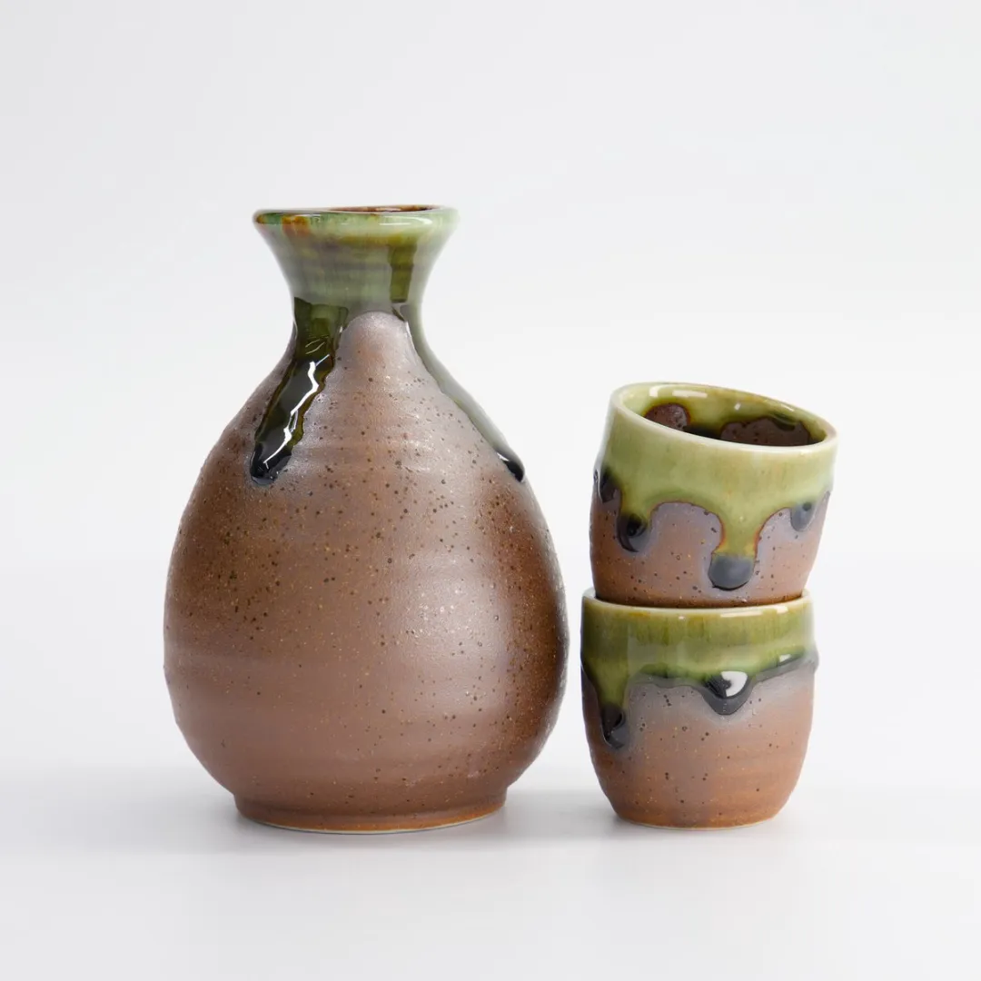 Tokyo Design Studio Sake Set Bruin/Groen - 300ml & 50ml