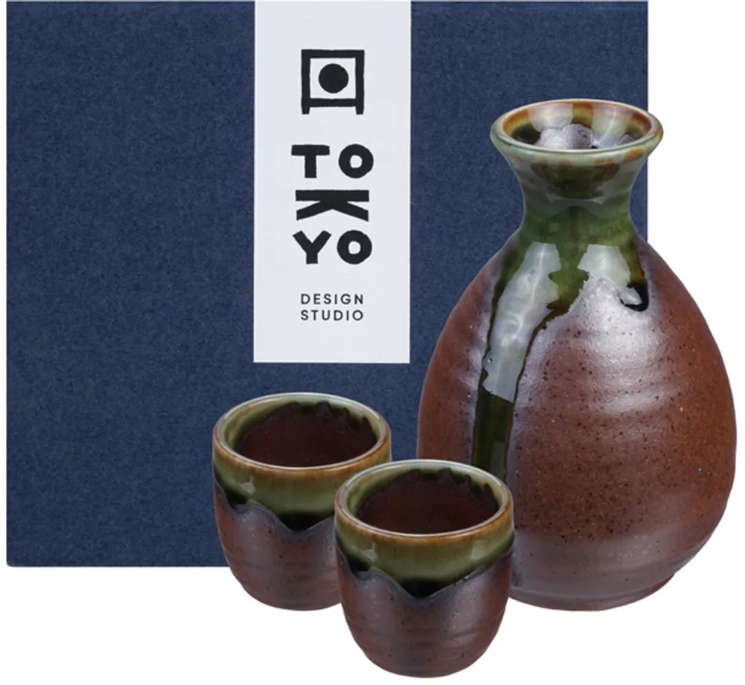 Tokyo Design Studio Sake Set Bruin/Groen