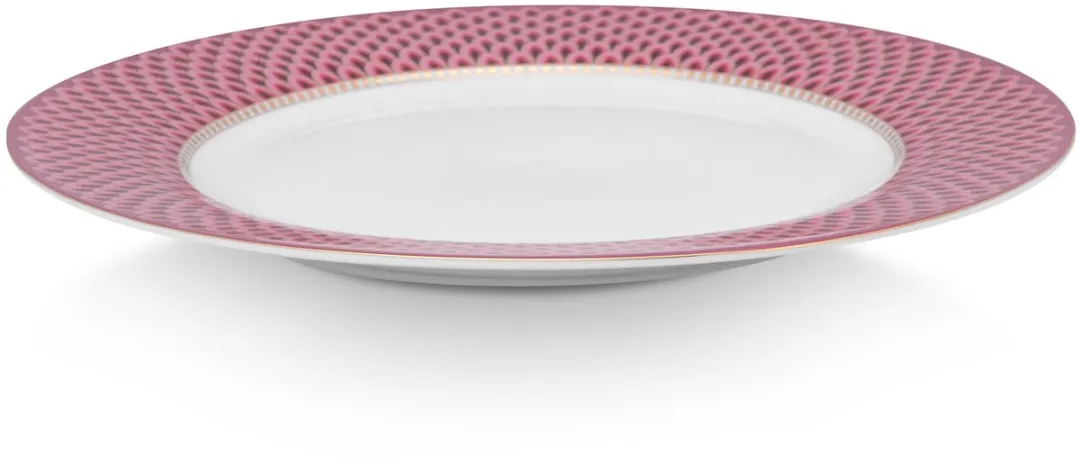 Pip Studio Plate Flower Festival Scallop - Donkerroze 26.5cm