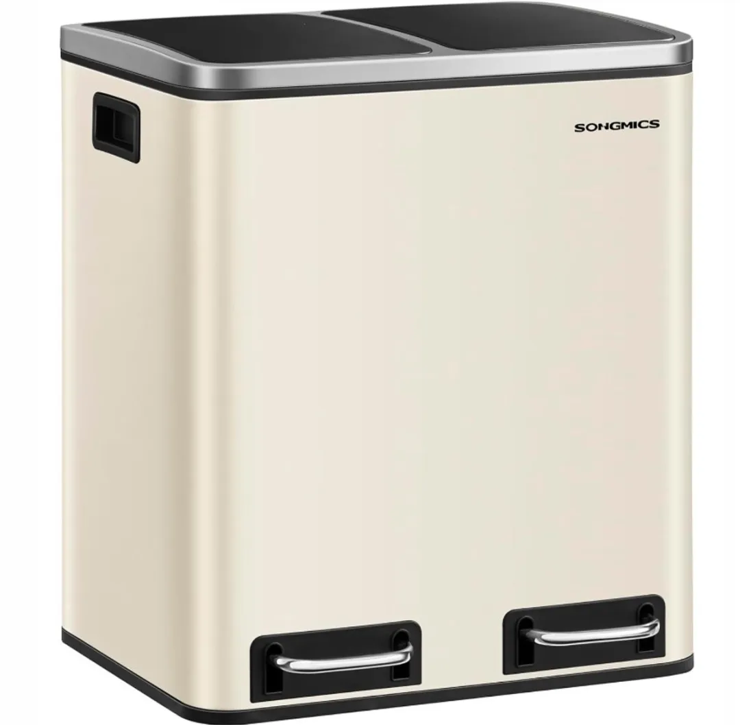 Songmics Dubbele Keuken Afvalbak 2x15L