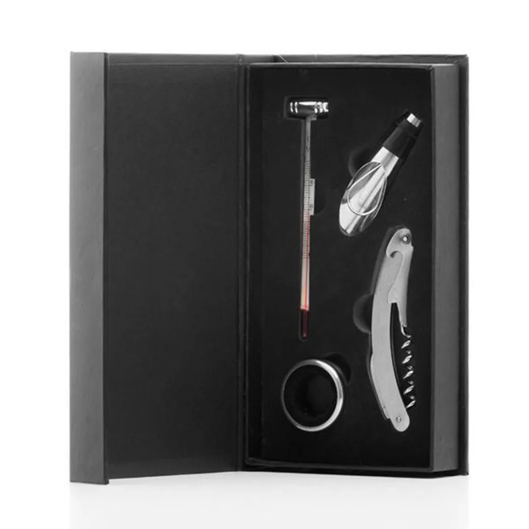 Excellent Houseware Wijn Geschenkset 4-delig - RVS