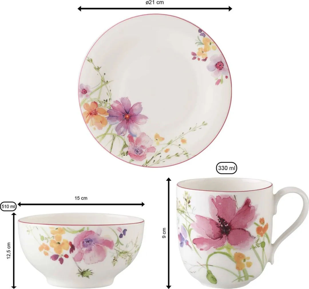 Villeroy & Boch Mariefleur Basic Frühstücks-Set 6-delig - 2 Personen