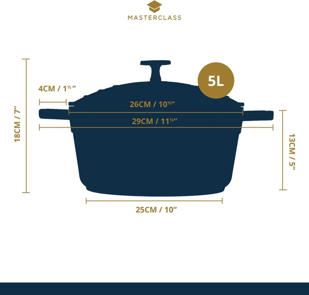 Masterclass Lichtgewicht Braadpan 5L - Blauw