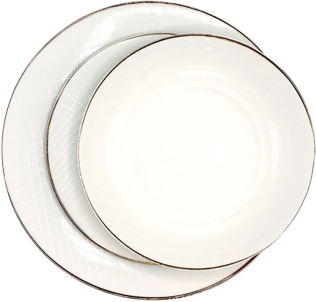 Cosy&Trendy Alina Serviesset 18-delig - Wit/Goud - TSSS254 - afbeelding 6 van 6