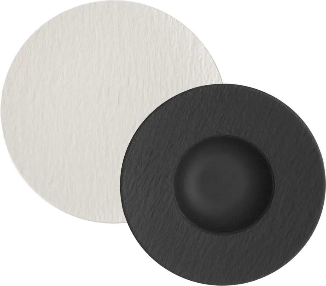 Villeroy & Boch Manufacture Rock Pasta-Set - 4 Stuks - Zwart/Wit