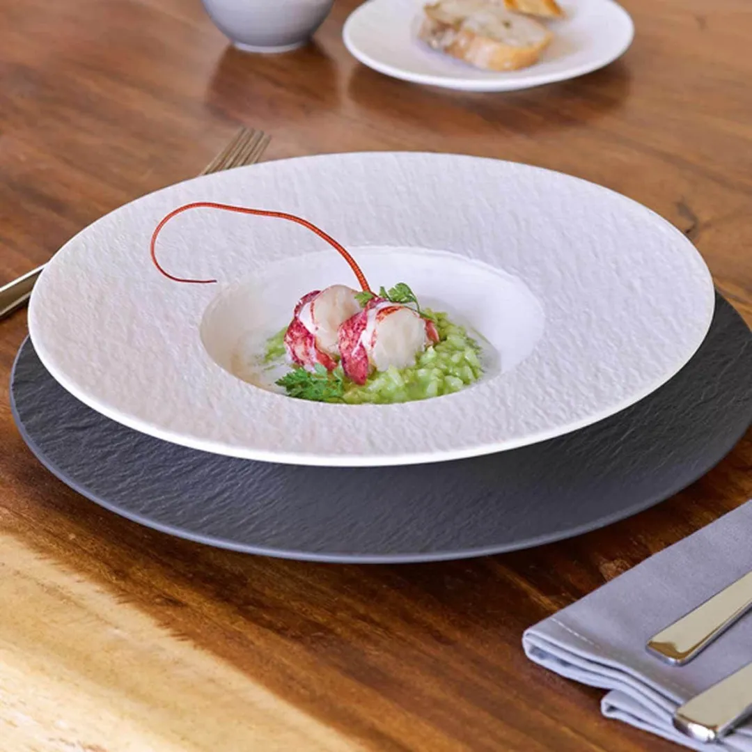 Villeroy & Boch Manufacture Rock Pasta-Set - 4 Stuks - Zwart/Wit