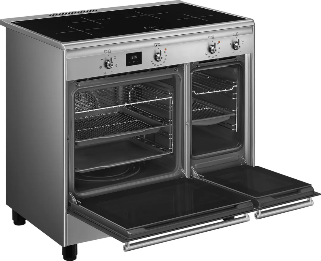 Smeg CX92IM Inductiefornuis 90cm - 4 Kookzones - 2 Ovens - RVS
