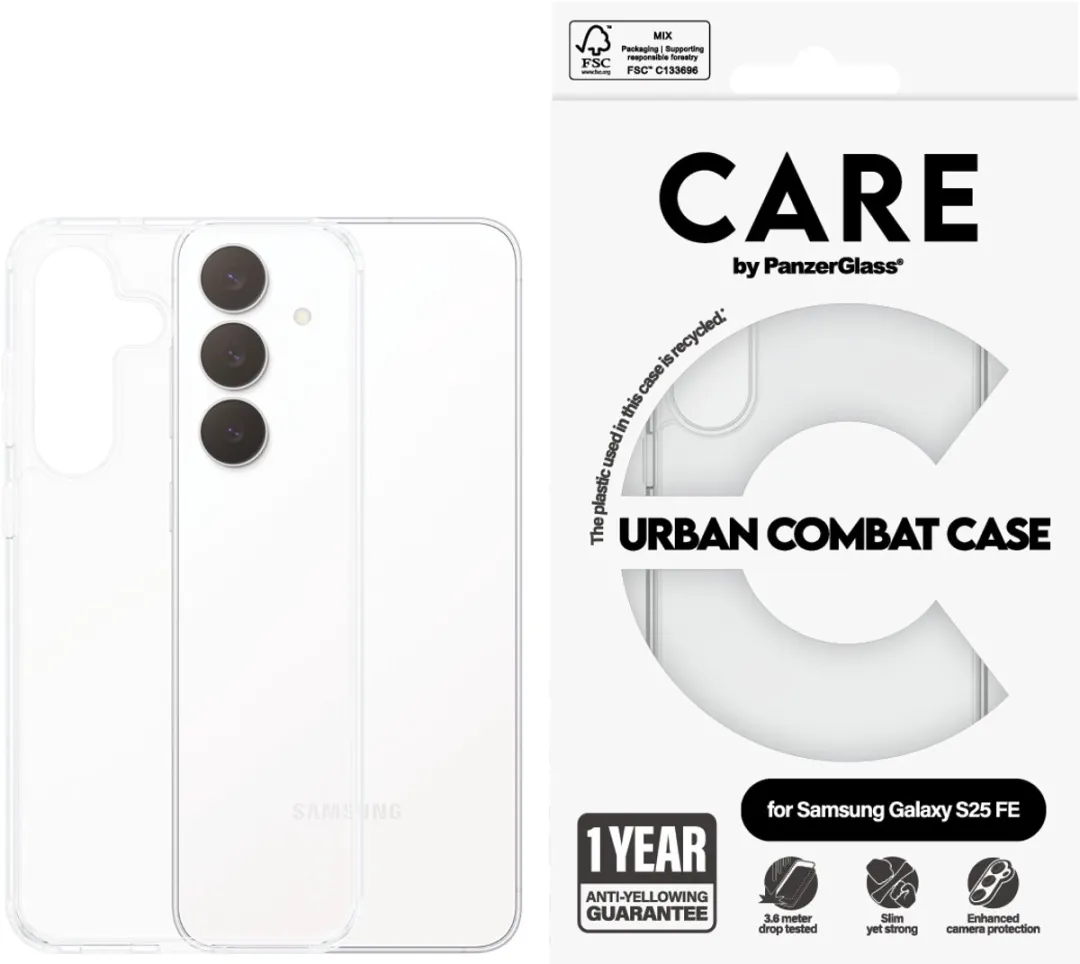 PanzerGlass CARE Urban Combat Case Samsung Galaxy S25 FE - Transparant