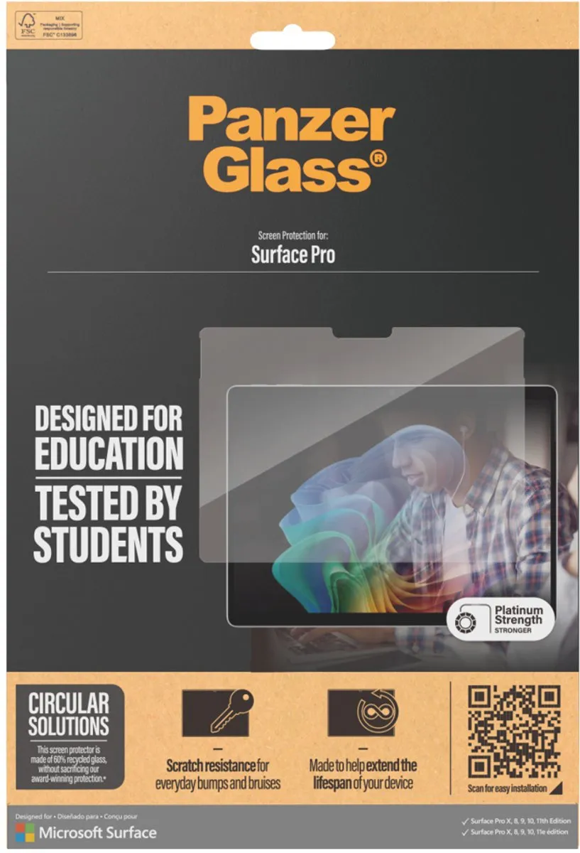 PanzerGlass Screen Protector Microsoft Surface Pro X/8/9/10/11 - Ultra-Wide Fit