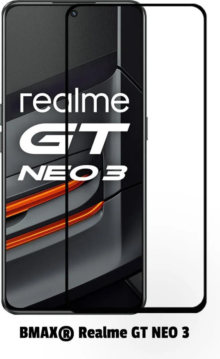 BMAX Realme GT Neo 3 Screenprotector 2-pack - Gehard glas - Zwart