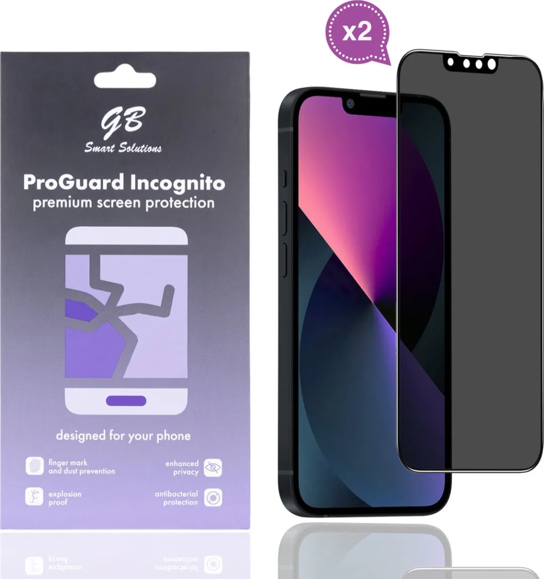 GB ProGuard Incognito Privacy Screenprotector iPhone 13/13 Pro/14/16e