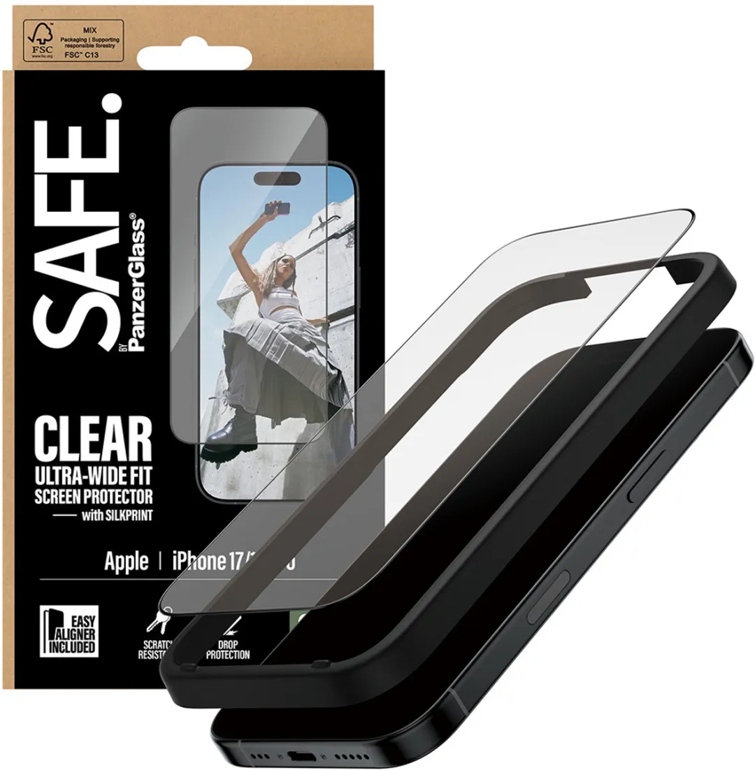 PanzerGlass SAFE. iPhone 16 Pro/17 Ultra-Wide Schermbeschermer - Doorzichtig