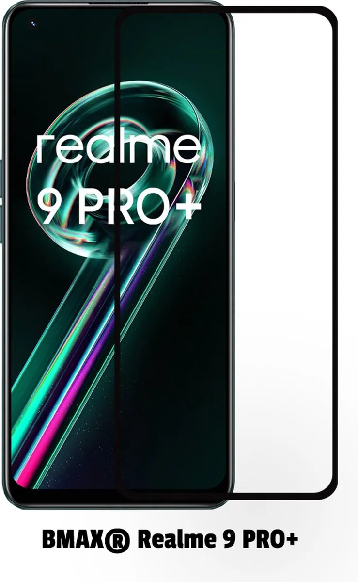 BMAX Realme 9 Pro+ Full Cover Schermbeschermer - 2 Stuks - Zwart
