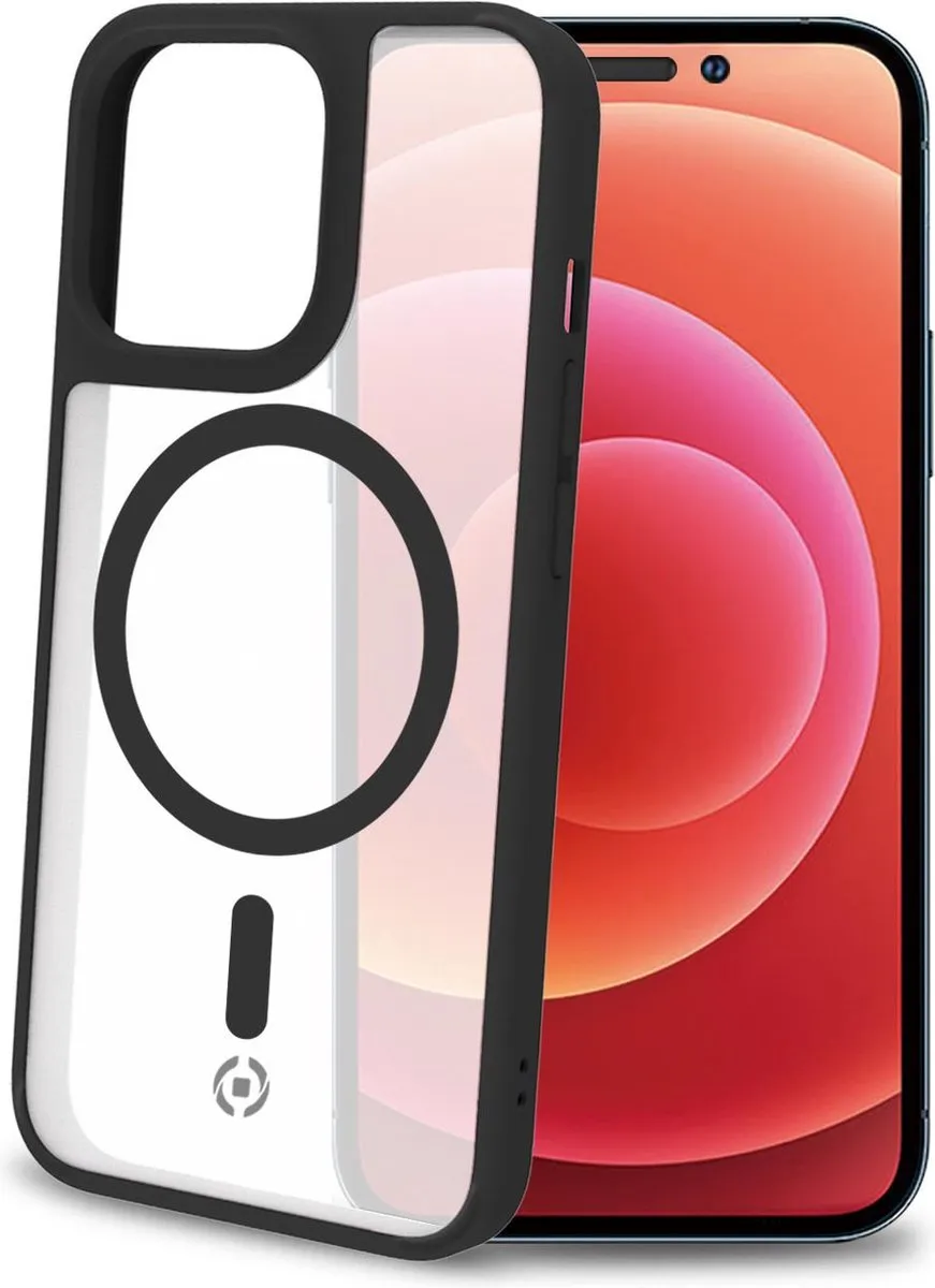 Celly MagMatt Siliconen Hoesje iPhone 14 Pro - Transparant/Zwart - afbeelding 3 van 5