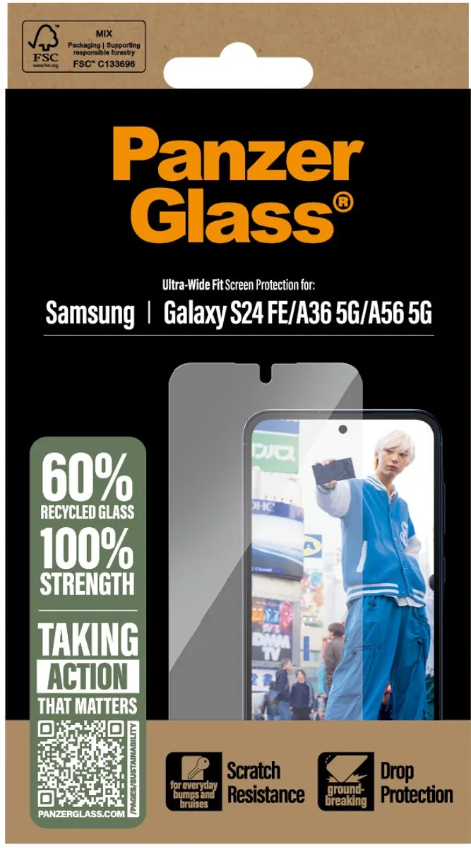 PanzerGlass Screen Protector Samsung Galaxy S24 FE/A56 5G - Ultra-Wide Fit