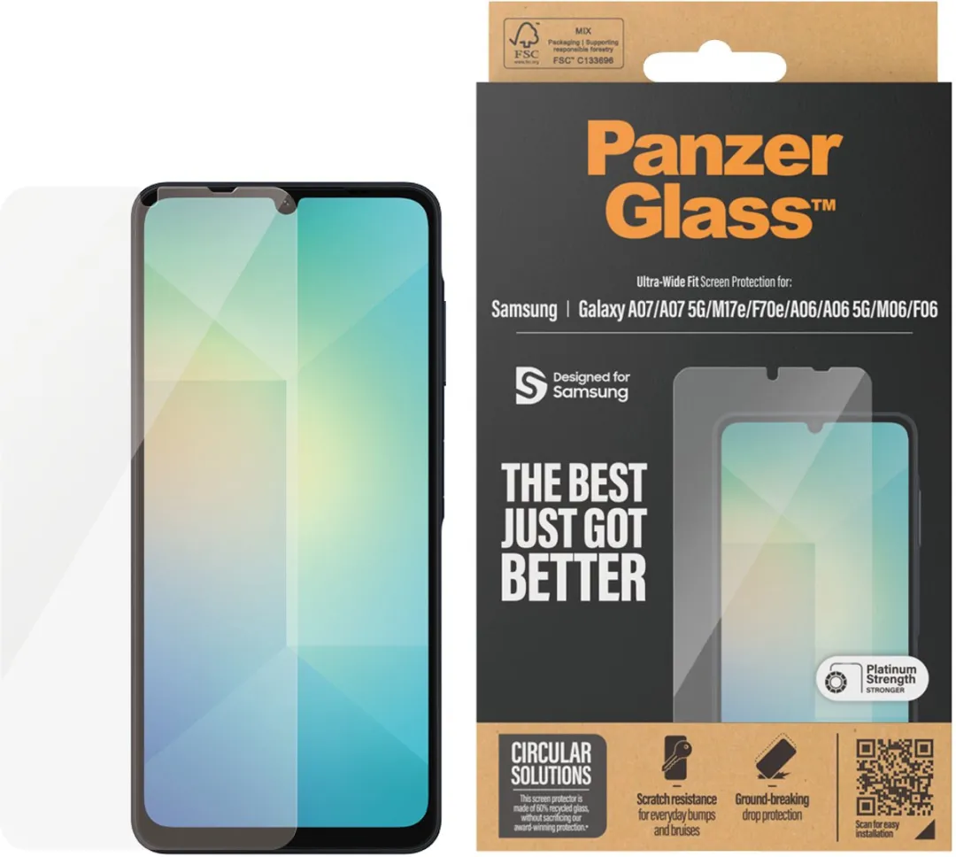 PanzerGlass Screen Protector Samsung Galaxy A06/A07 Ultra-Wide Fit - 1 Stuk