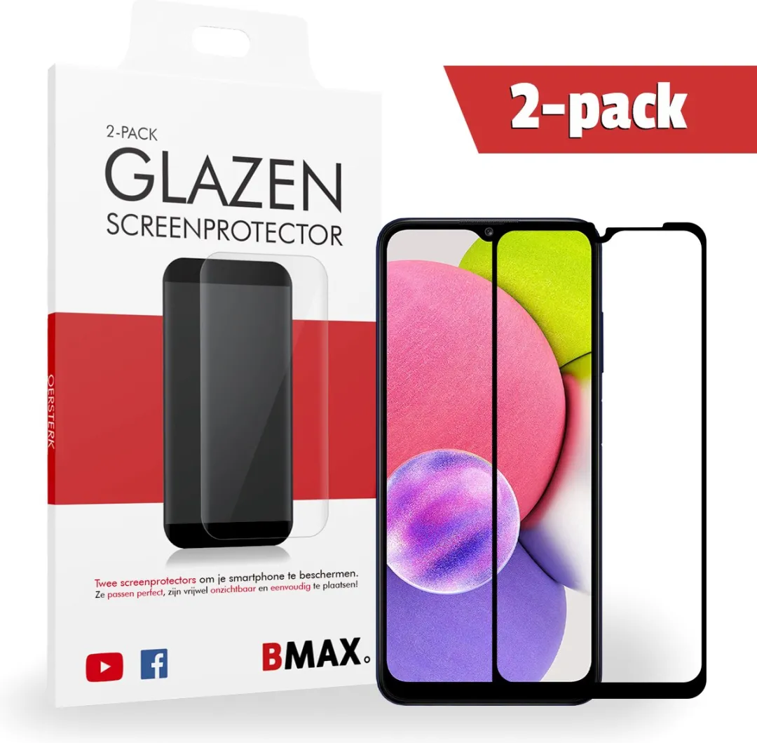 BMAX Geschikt voor Samsung Galaxy A03S Screenprotector Glas