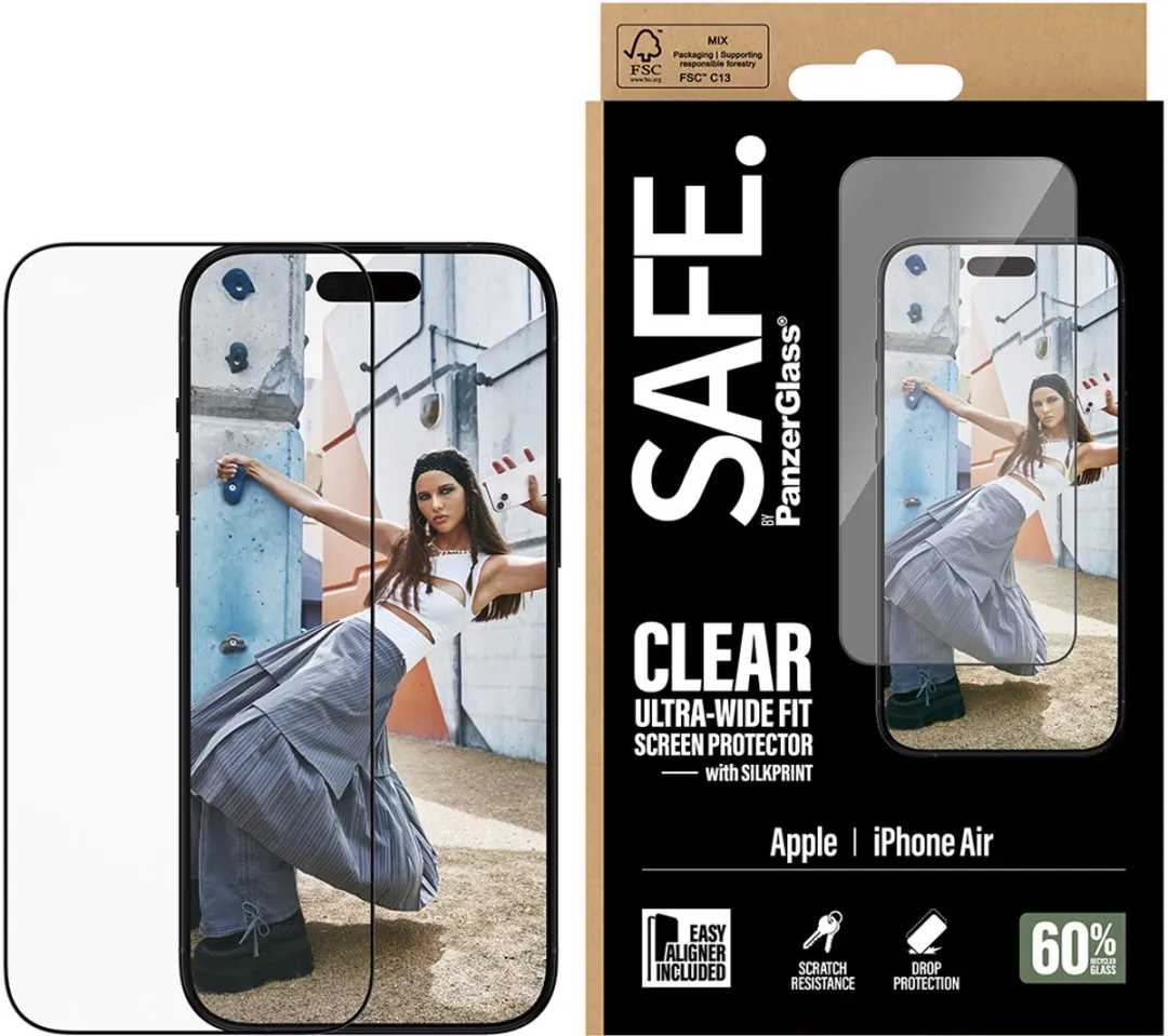 PanzerGlass SAFE. iPhone 7 Schermbeschermer - Doorzichtig - Zwart Frame