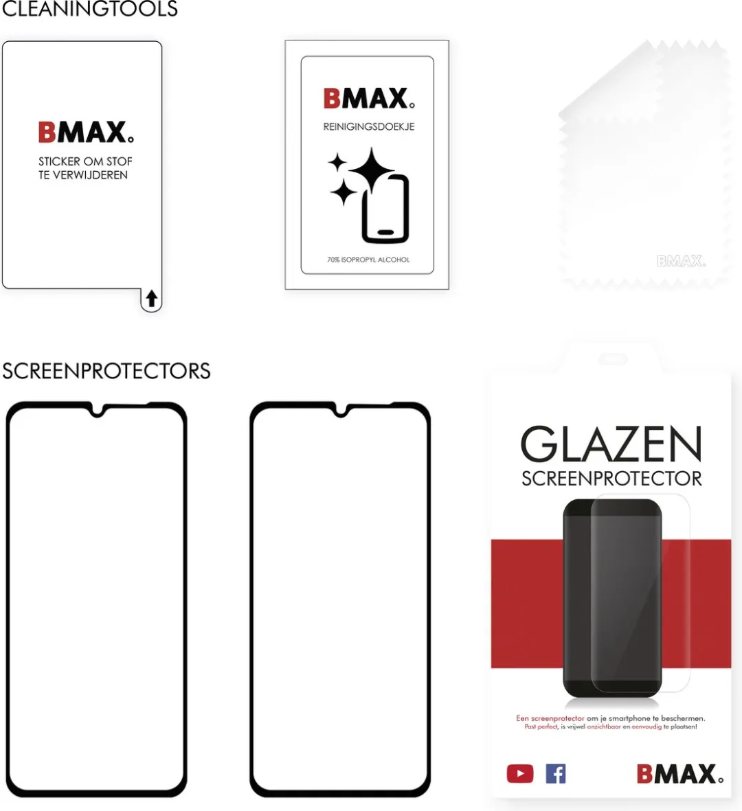 BMAX Realme C31 Screenprotector 2 Stuks - Full Cover - Zwart
