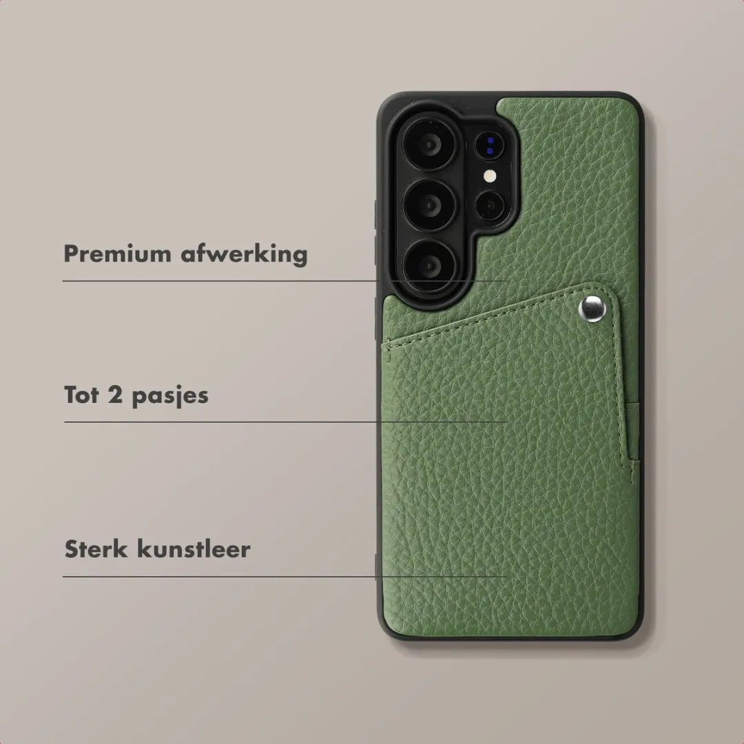 Selencia Hoesje Samsung Galaxy S26 Ultra - Sage Green - 2 Pasjes