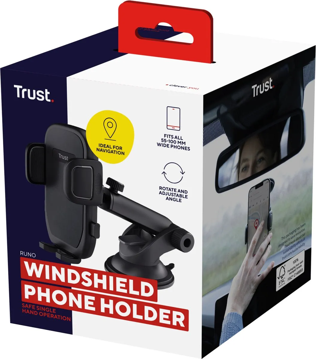 Trust Runo Telefoonhouder Auto - Zwart