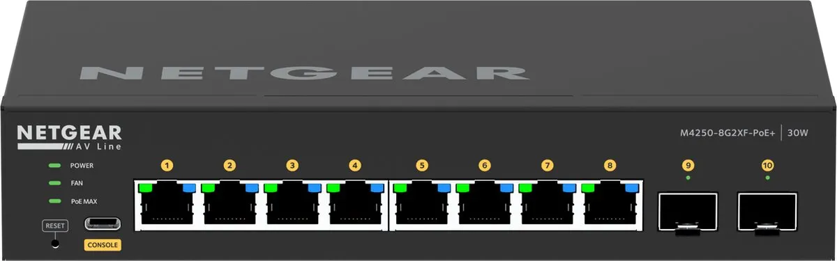 Netgear GSM4210PX-100EUS Switch - 8 PoE-poorten 220W - Zwart - afbeelding 6 van 6