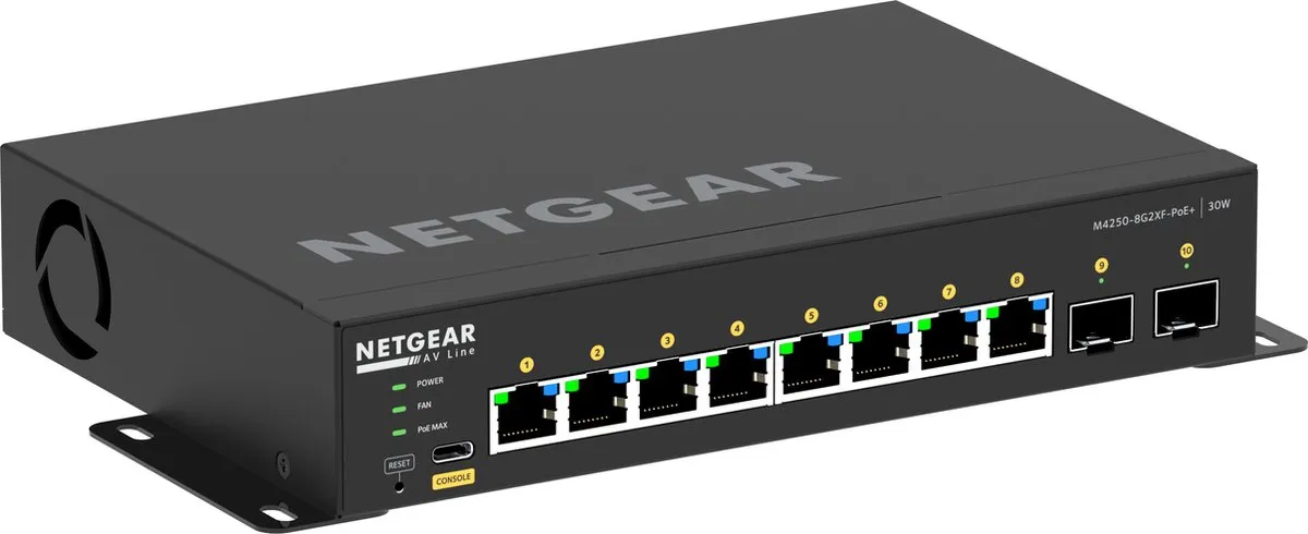 Netgear GSM4210PX-100EUS Switch - 8 PoE-poorten 220W - Zwart