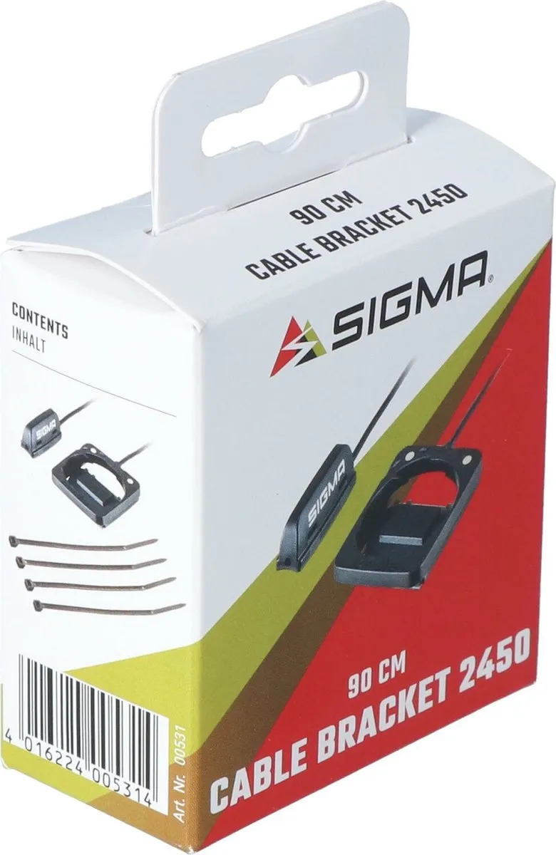 Sigma 2450 Fietscomputerhouder - 90cm Kabel - Zwart