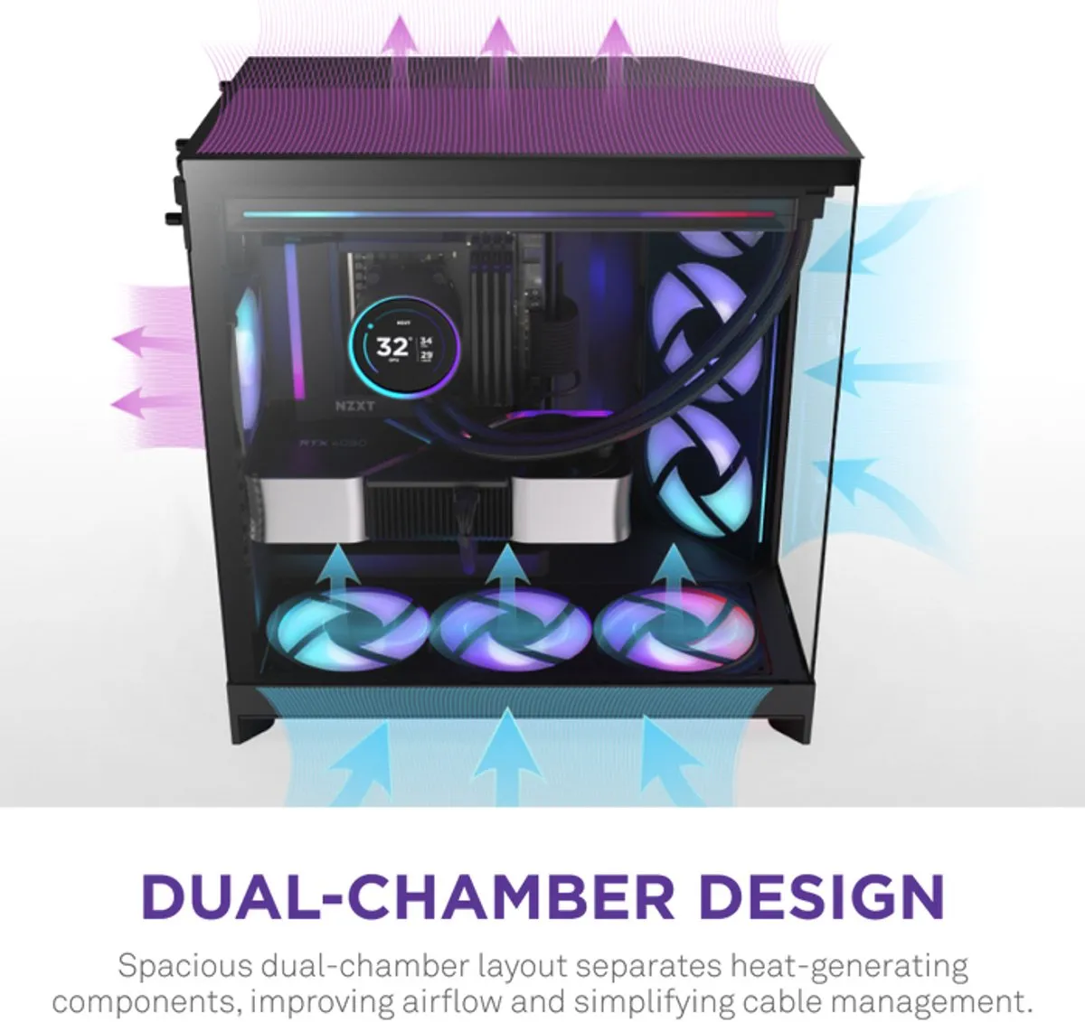 NZXT H9 Flow RGB 2025 - Zwart