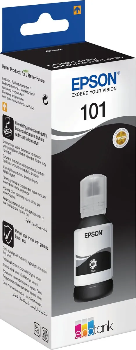 Epson 101 EcoTank C13T03V14A Inktcartridge - Zwart
