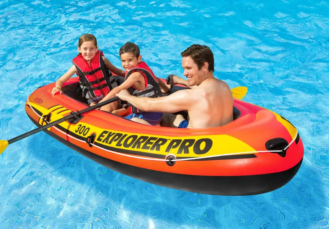 Intex Explorer Pro 300 Opblaasboot - 3 Personen - Oranje/Geel/Zwart