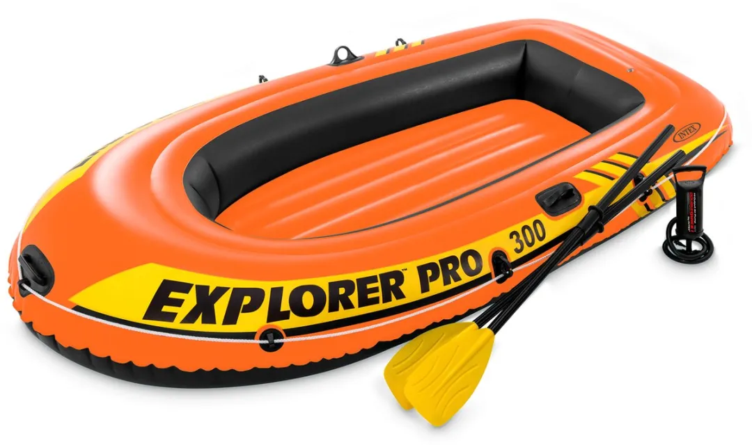 Intex Explorer Pro 300 Opblaasboot - 3 Personen - Oranje/Geel/Zwart