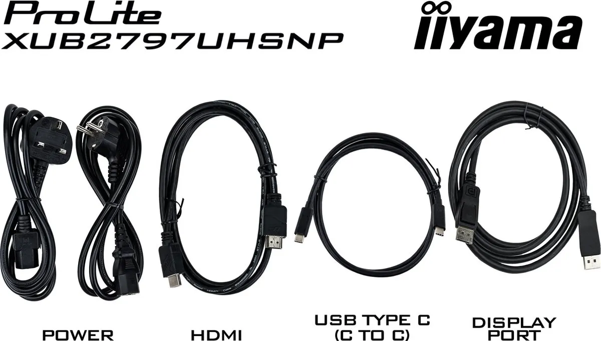 iiyama ProLite XUB2797UHSNP-B1 - 27 inch - 4K - IPS - USB-Hub (4x) - Verstelbaar - USB-C Dock - KVM-switch