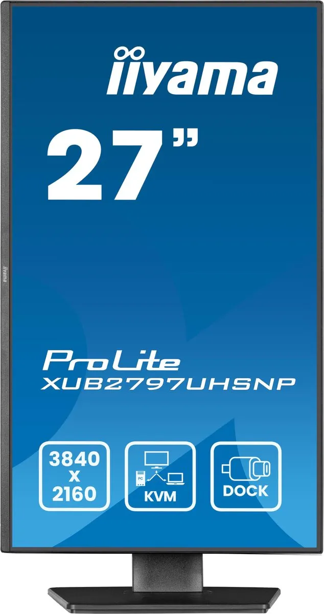 iiyama ProLite XUB2797UHSNP-B1 27" 4K IPS Monitor - USB-C Dock - KVM-switch - afbeelding 6 van 6