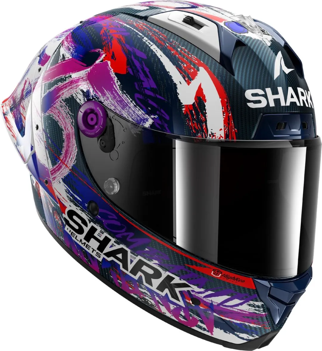 Shark Aeron GP FIM Replica Zarco Signature 2025 Helm - 2XL - Rood/Violet/Paars/Wit