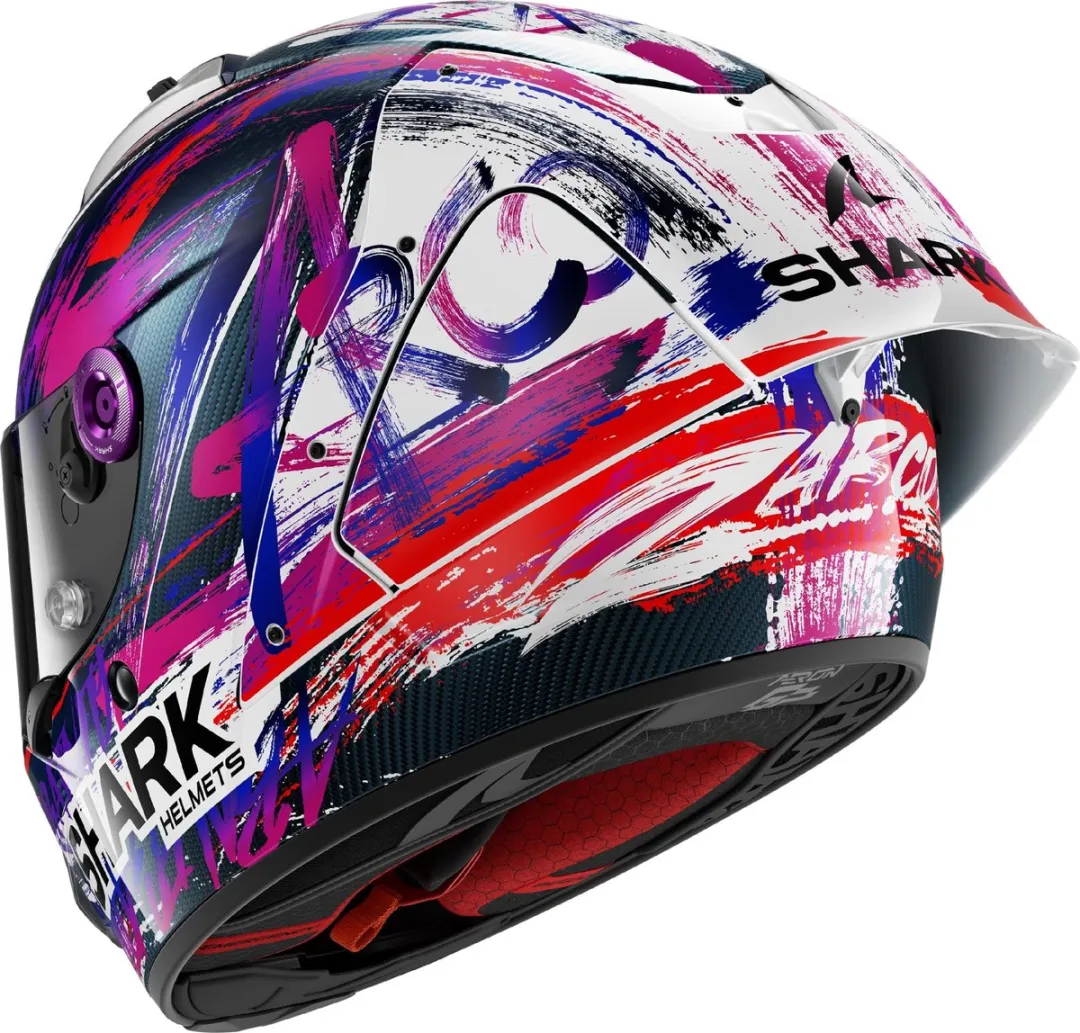 Shark Aeron GP FIM Replica Zarco Signature 2025 Helm - 2XL - Rood/Violet/Paars/Wit