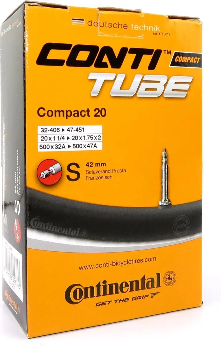 Continental Binnenband 20" 32-406/47-451 - SV-ventiel - Zwart
