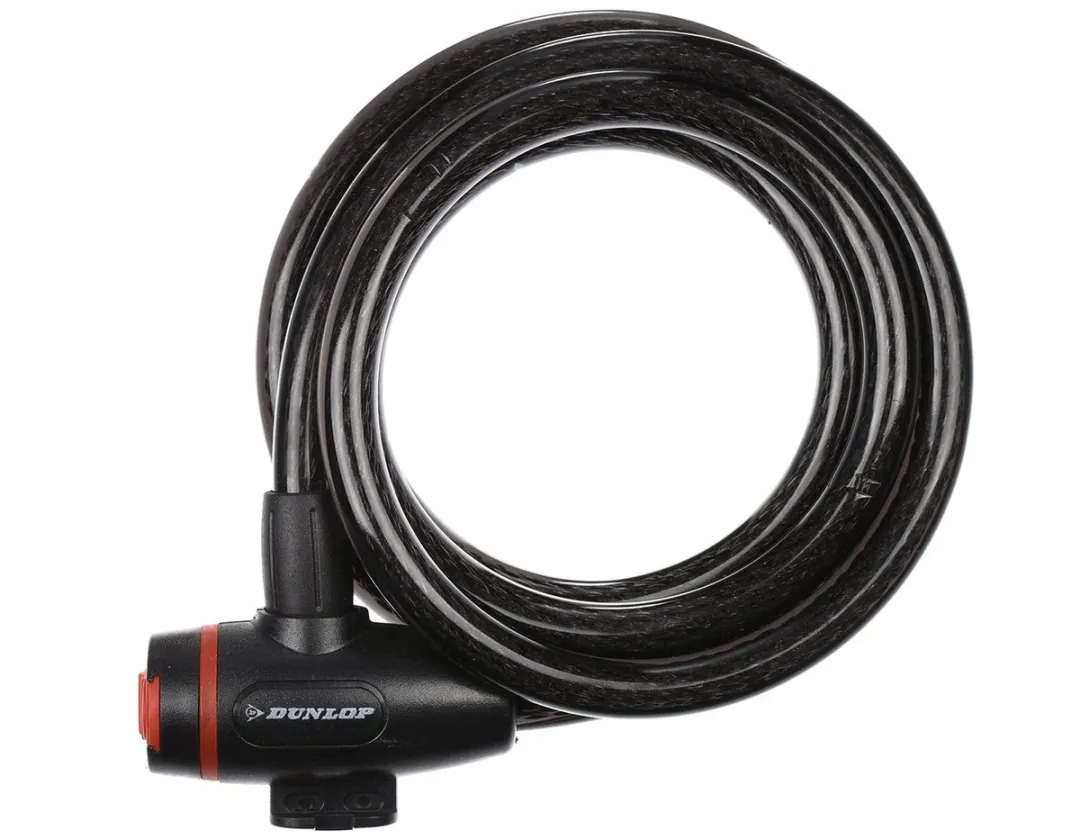 Dunlop Kabel Fietsslot 180cm - 2 Sleutels - Zwart
