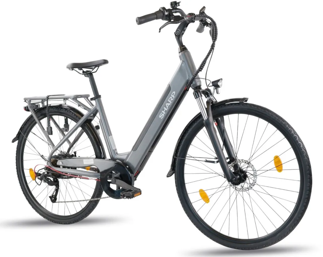 Sharp Urban Elektrische Stadsfiets 28" - 470Wh - 7 Versnellingen - Grijs