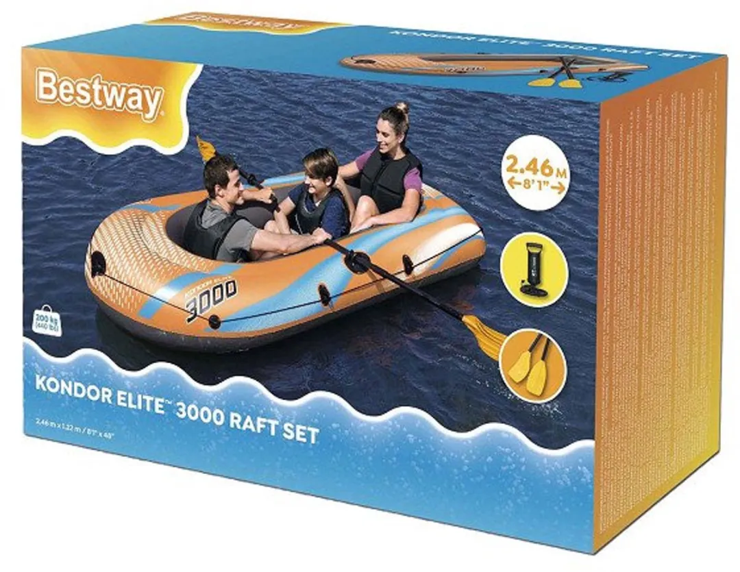 Bestway Kondor Elite 3000 Opblaasboot - 3 Personen - Oranje