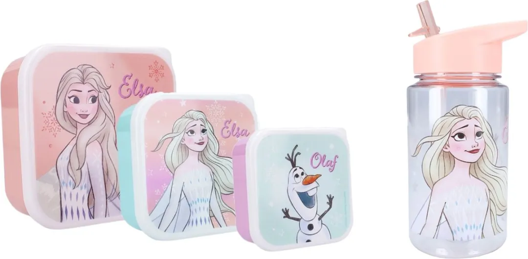Disney Frozen Drinkfles & Snackbox 3-in-1